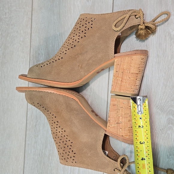 Toms Women Elba Seville Ankle Leather Ties Back open toe heels boots shoes 7 - Picture 9 of 12